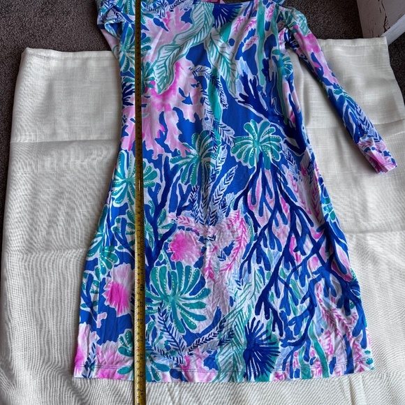 Lilly Pulitzer Cut out Long Sleeve Pink‎ Blue Green Dress Size XXS - Picture 7 of 7